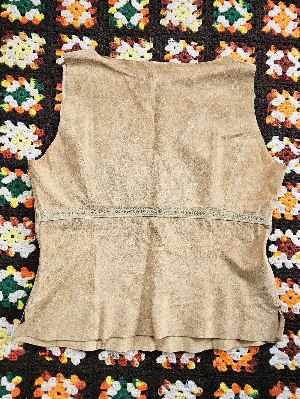 Y2K Genuine Suede Leather 70s Inspired Danier Top Size 14 Boho Western - Picture 9 of 15